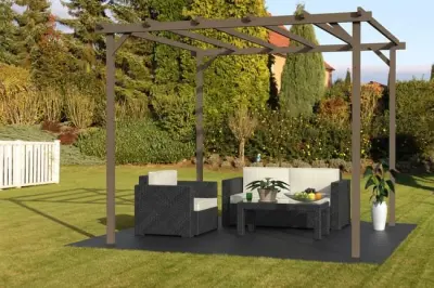 Aluminijska pergola Naterial Omega 2,85x4 m – Tamno siva - Detalj 2