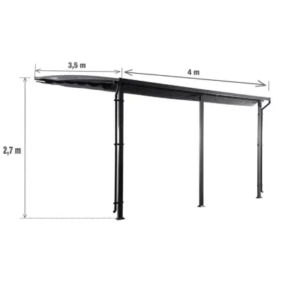 Aluminijska pergola Naterial Persea 3,2x3,6 m – Bijela - Detalj 10