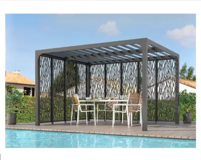 pergola De Metal Naterial Yena Fixa 350X400X270Cm Sivi Escura