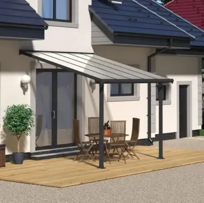 Zidna aluminijska pergola Naterial Borea 3x4,19 m – Siva - Detalj 4