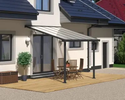Zidna aluminijska pergola Naterial Borea 3x4,19 m – Siva - Detalj 6
