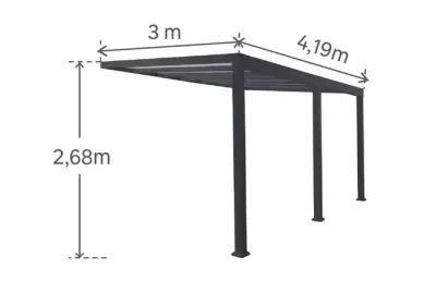 pergola Y Vrtni paviljon Con Cubierta De aluminijska 307Cm