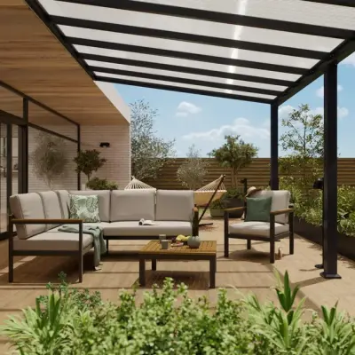 Vrtni paviljon i pergola s aluminijskim krovom 307 cm - Detalj 2