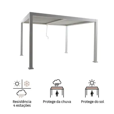 Zidna bioklimatska pergola Agadir 3x3 m u pocinčanom čeliku – Tamno siva - Detalj 7