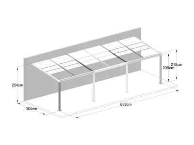 Bioklimatska aluminijska pergola Windsor 3x4 m s LED rasvjetom – Siva - Detalj 4