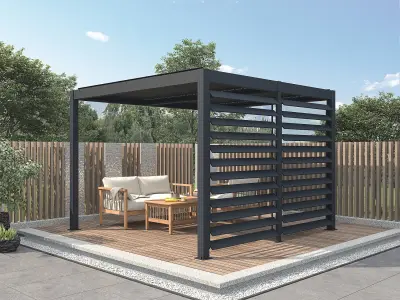 Bioklimatska aluminijska pergola Windsor 3x4 m – Antracit - Detalj 6