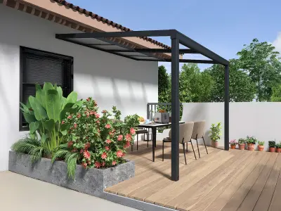 Šator za proslave i manifestacije 3x6 m Premium, PE cerada – Antracit - Detalj 3