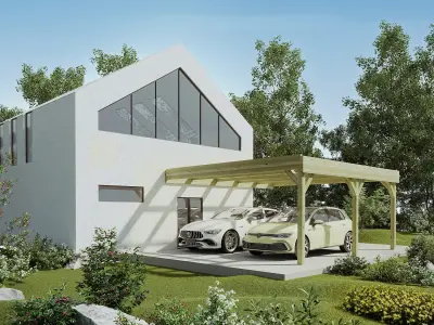 Dvostruka drvena nadstrešnica za 2 automobila 29,3 m² – Artemida - Detalj 6