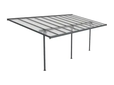 Zidna aluminijska nadstrešnica za terasu Alvaro 18,8 m² – Antracit - Detalj 8