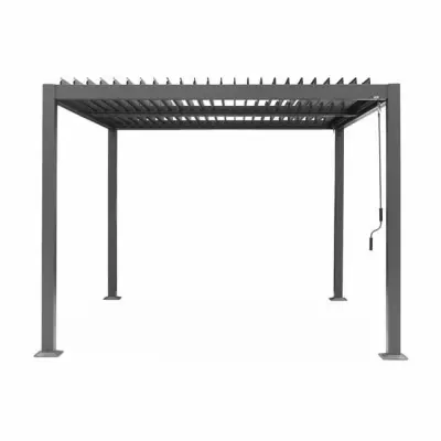 Samostojeća bioklimatska pergola Amalfi 12 m² – Tamna prirodna boja drva - Detalj 3