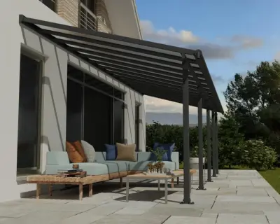Samostojeća bioklimatska pergola Amalfi 15 m² s pomičnim lamelama – Antracit - Detalj 5