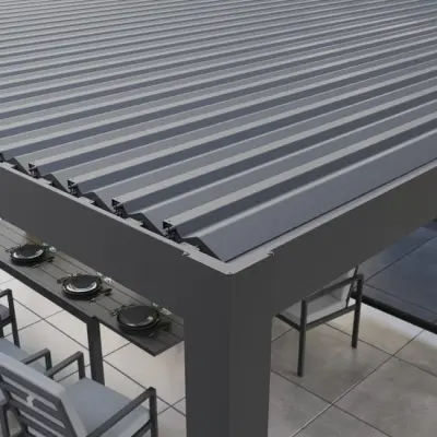 Samostojeća bioklimatska pergola Amalfi 15 m² s pomičnim lamelama – Bijela - Kontejneri Hrvatska