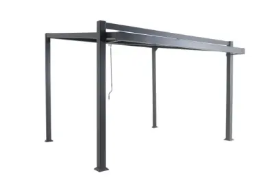 Samostojeća bioklimatska pergola Amalfi 15 m² – Tamna prirodna boja drva - Detalj 5