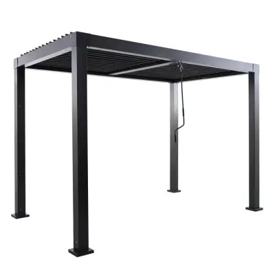 Samostojeća bioklimatska pergola Amalfi 9 m² s pomičnim lamelama – Antracit - Detalj 7