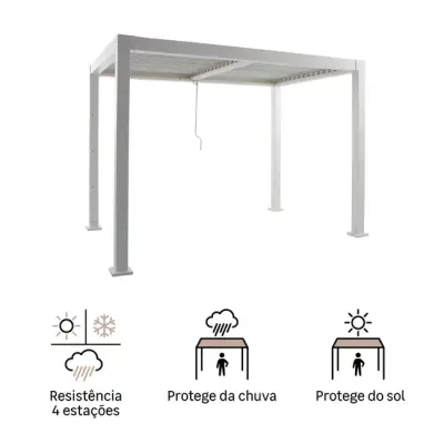 Električna motorizirana bioklimatska pergola Amadora 15,6 m² s lamelama – Antracit - Detalj 2