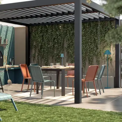 Električna motorizirana bioklimatska pergola Amadora 12 m² s lamelama – Antracit - Detalj 7