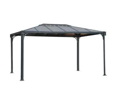 Električna bioklimatska pergola Amadora 12 m² s lamelama i bočnim panelom 3,68 m – Antracit - Detalj 10