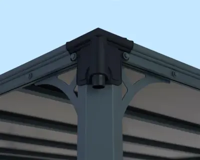 Električna bioklimatska pergola Amadora 12 m² s lamelama i rolo zastorom 2,78 m – Antracit - Detalj 3