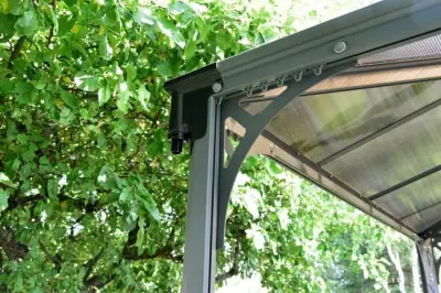 Zidna aluminijska nadstrešnica za terasu 619×294 cm – Siva - Detalj 3