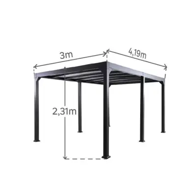 Aluminijski vrtni paviljon Martinique 3x3,6 m – Gazebo - Detalj 9