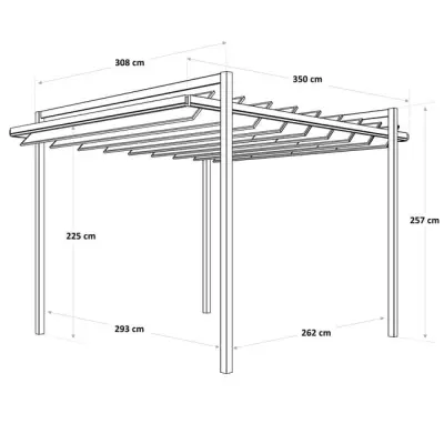 Aluminijski vrtni paviljon Miçano 426x309 cm – Gazebo - Kontejneri Hrvatska