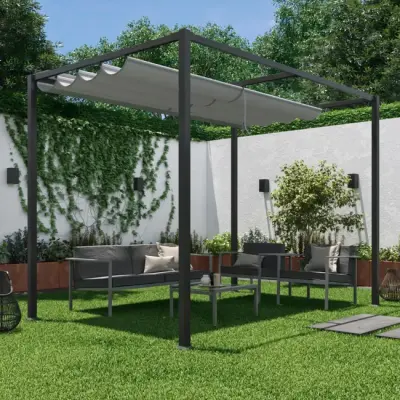 Aluminijski vrtni paviljon Gazebo – Siva - Detalj 3