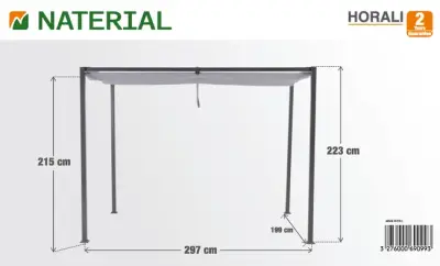 Aluminijski vrtni paviljon Gazebo – Siva - Detalj 5