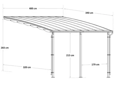 Aluminijska pergola Naterial Persea 3,2x3,6 m – Bijela - Detalj 3