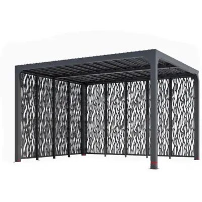 Metalna fiksna pergola Naterial Yena 350x400x270 cm – Tamno siva - Detalj 5