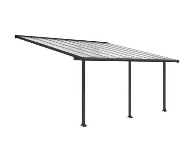 Vodonepropusna zidna aluminijska pergola Santa 395x300x223 cm s lamelama 110° – Antracit - Detalj 2