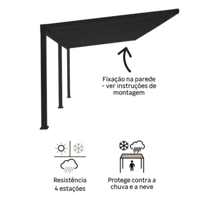 Vrtni paviljon i pergola s aluminijskim krovom 307 cm - Detalj 4